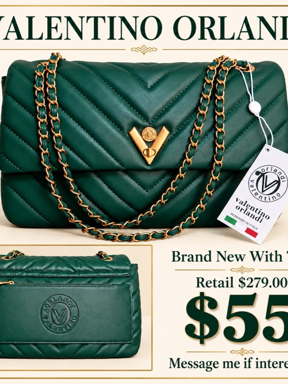 Valentino Orlandi Shoulder Bags Green Size One Size